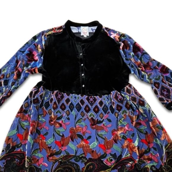 ⚠️NotForSale5/3/24⚠️Johnny Was Velvet Long Sleeve Dress - Picture 4 of 16